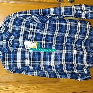 Orvis navy plaid shirt